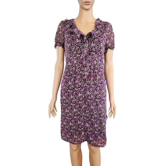Rabbit Rabbit Rabbit Purple Floral Flitter Dress - Picture 1 of 10